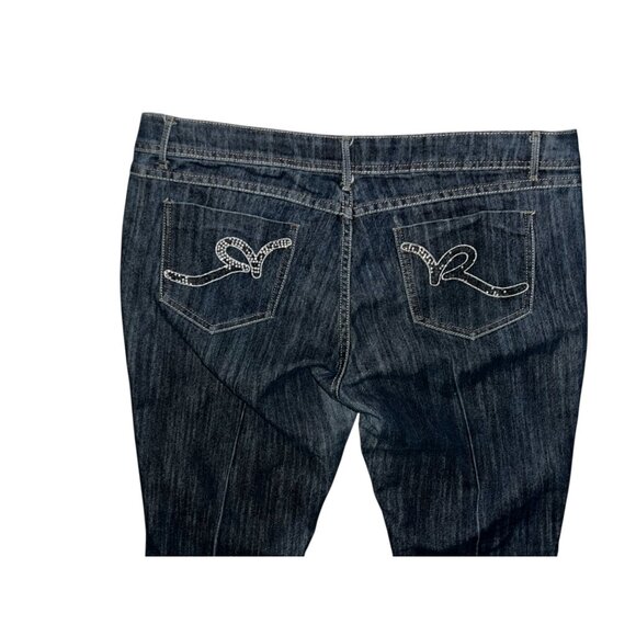 Rocawear Womens Size 13 Hannah Skinny Leg Jeans Dark Wash Embroidered Back Pocke - Picture 4 of 6